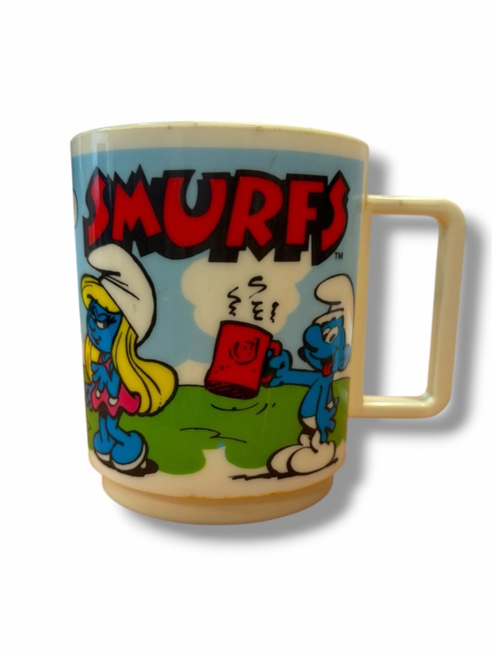 2 for $20 - Vintage 1980s Smurfs Plastic Mug - Picture 2 of 6